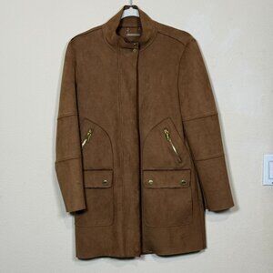 T Tahari faux suede jacket coat  Sz S USA